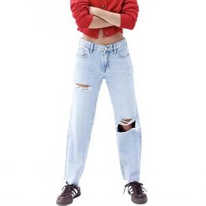 Pacsun '90s Straight Leg Jeans Stretch Ripped Light Indigo NWT Kennedy Size 26